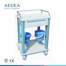 AG-CT006B1 un cajón ABS plástico hospital clínica carretilla carro de instrumentos médicos para la venta